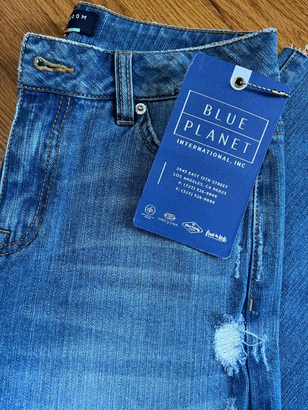 Boom Boom Jeans - Wide Leg, Distressed Medium Blue